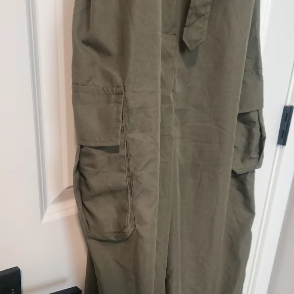Women's Olive Green Jumpsuit - Picture 2 of 10